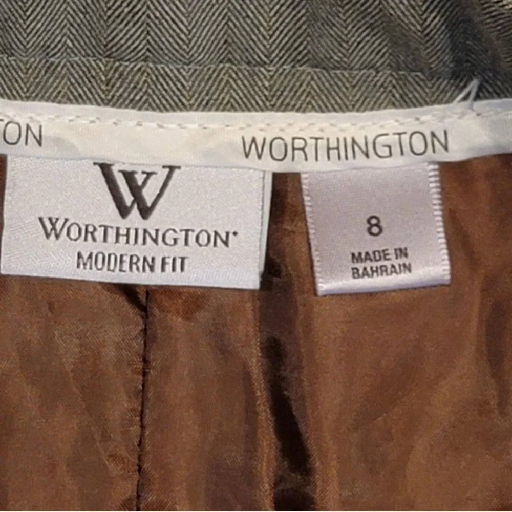 Size 8 WORTHINGTON Women's Light Green Lined Dress Pants
